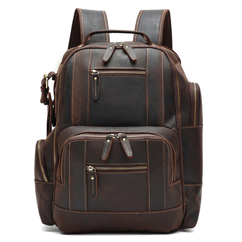 Men's Horse Leather Large Capacity Business Inch Universal Backpack
