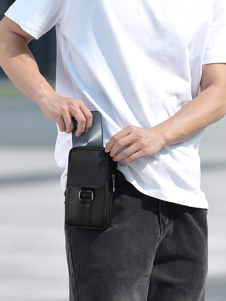 Men's Leather Multifunctional Fashion Waterproof Dustproof Change Bags