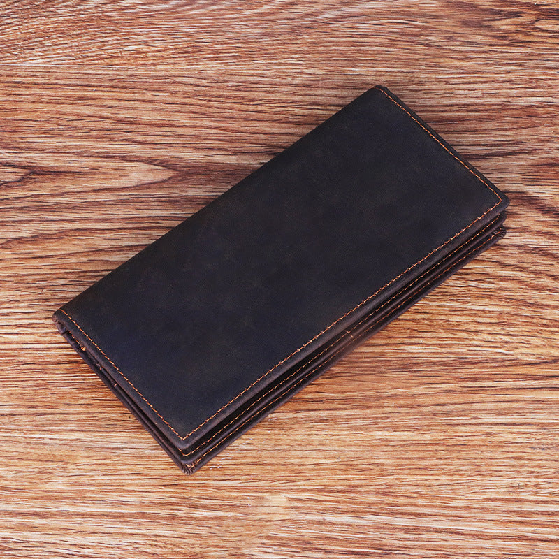 Men's Leather Real Long Suit First Layer Men's Wallet