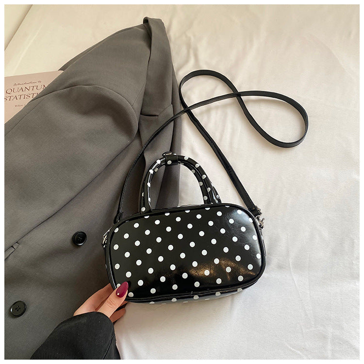 Korean Style Niche Sweet Bow Polka Dot Light Luxury Small Square Bag