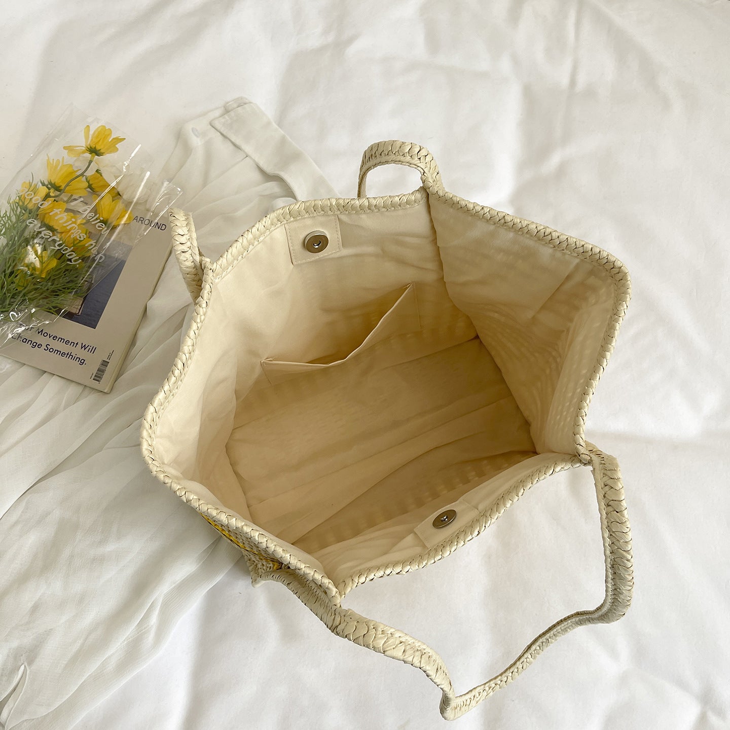 Women's Vegetable Basket Mother Storage Beach Weaving Mummy Bag