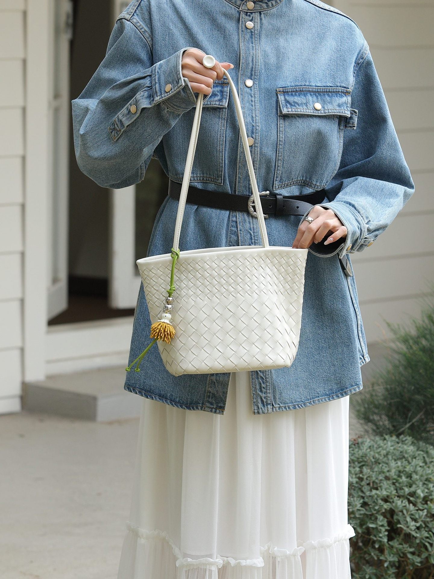Spring Sheepskin Hand-woven Genuine Leather High Texture Bags