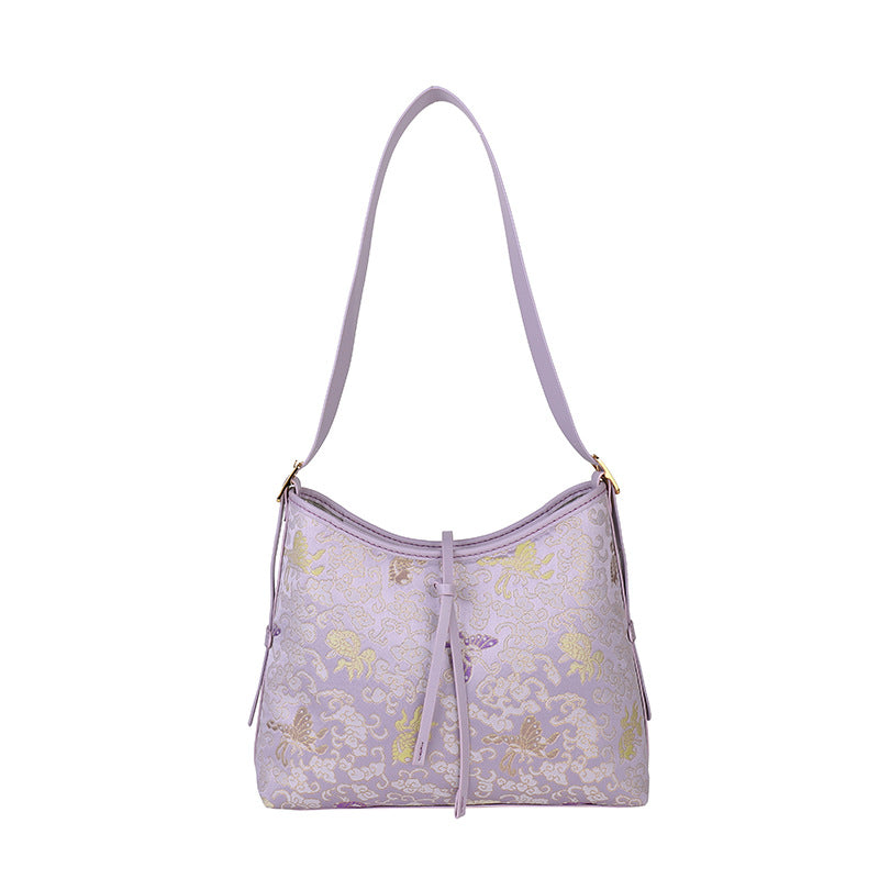 Material Homemade Chinese Style Large Capacity Women's Shoulder Bag