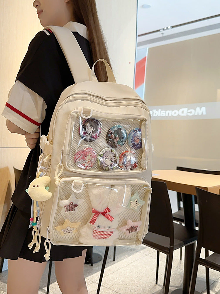 Transparent Lightweight Simple Korean Large Capacity Backpacks