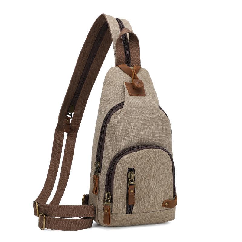 Men's Trend Canvas Multifunctional Niche One Two Men's Chest Bag