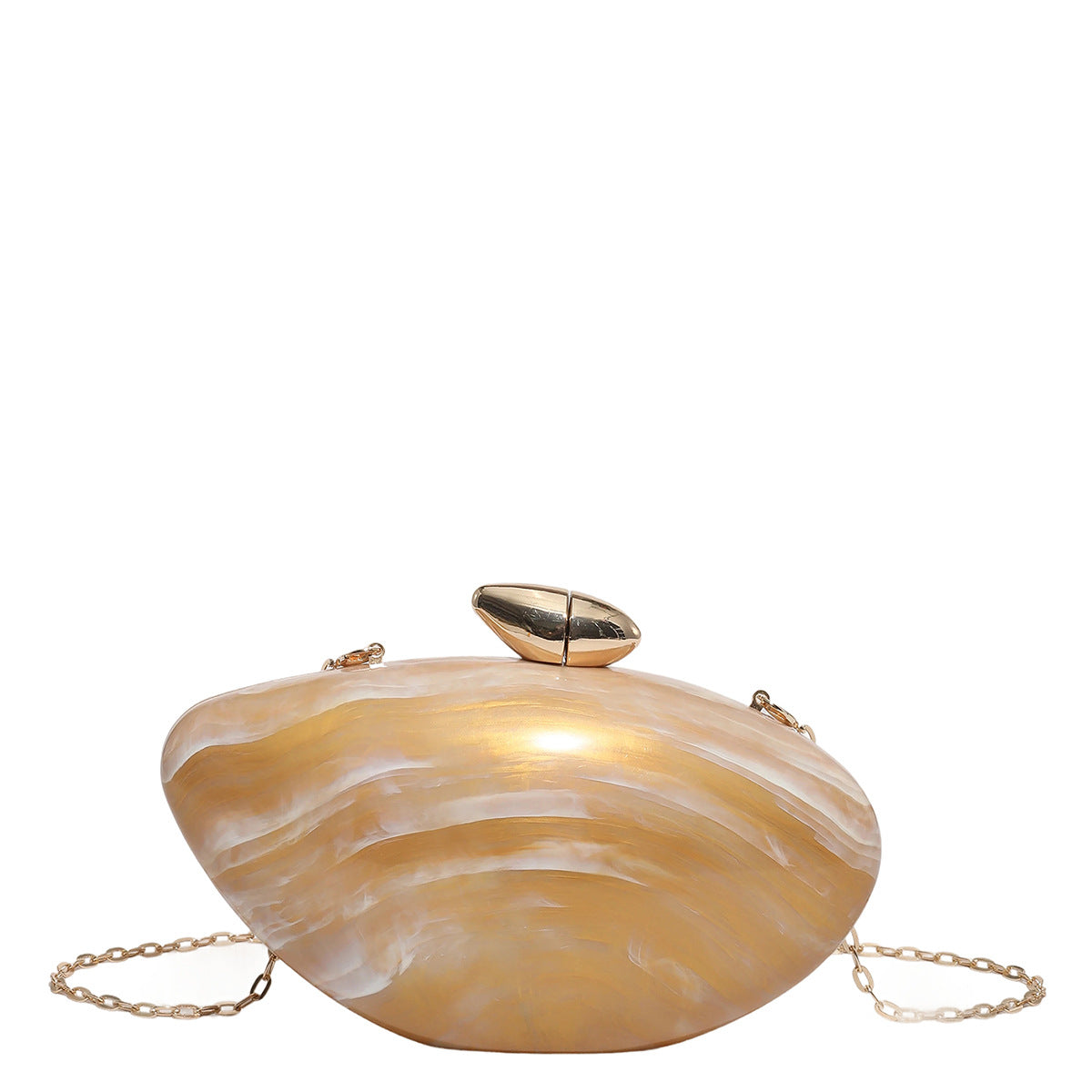 Women's French Style Goose Egg Box Clutch Personality Acrylic Gloss Dinner Bag