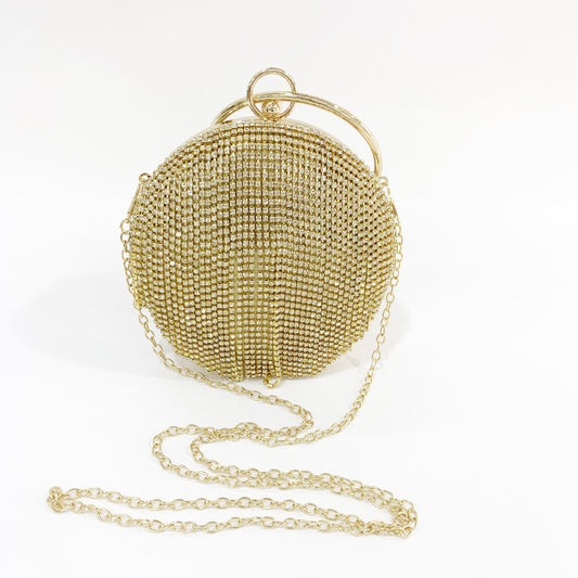 Women's Rhinestone Tassel Round Party Dress Clutch Evening Bags