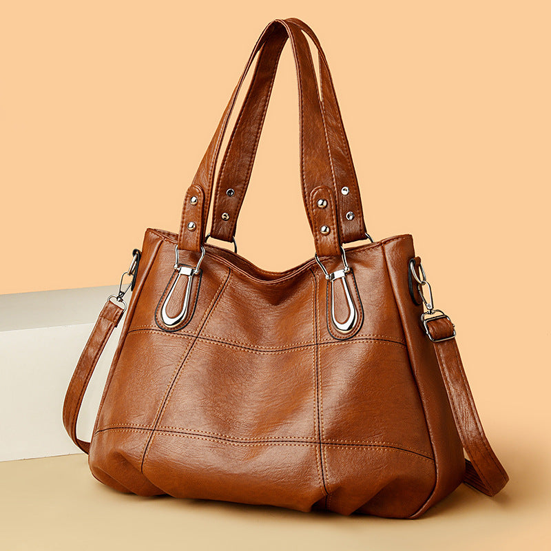 Women's Commuter Large Capacity Fashion Stitching Portable Shoulder Bags