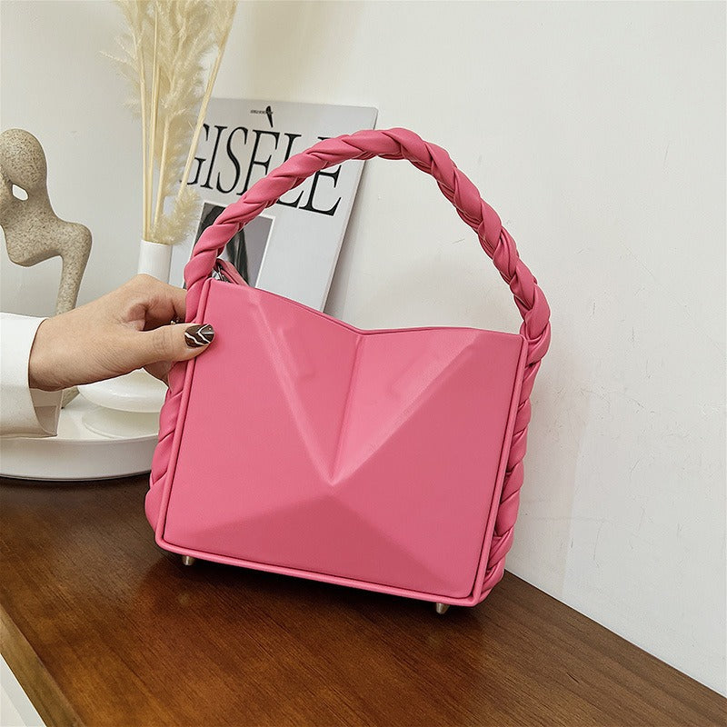 Women's Solid Color Daily Street Shaped Triangle Women's Shoulder Bag