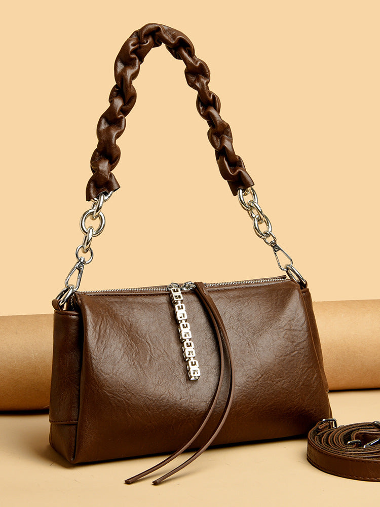 Women's Underarm Soft Leather Hand Large Capacity Women's Messenger Bag
