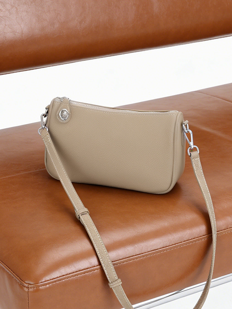 Women's Retro Trendy Soft Cowhide Mahjong Underarm Genuine Bags