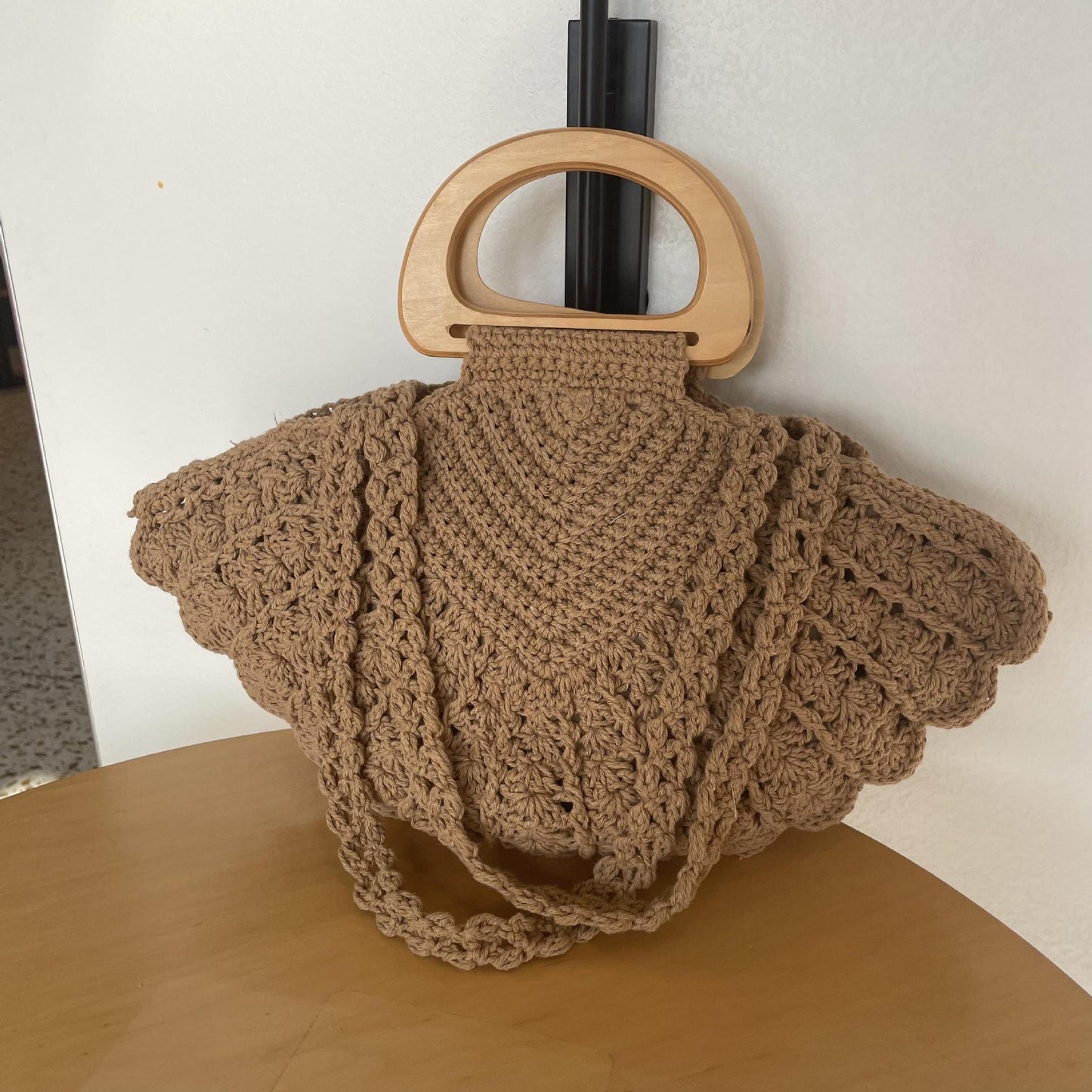 Retro Mori Style Hand-woven Portable Shell Cotton String Women's Handbag