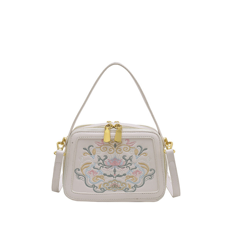 Women's Artistic Chinese Style Round Zipper Ancient Women's Messenger Bag
