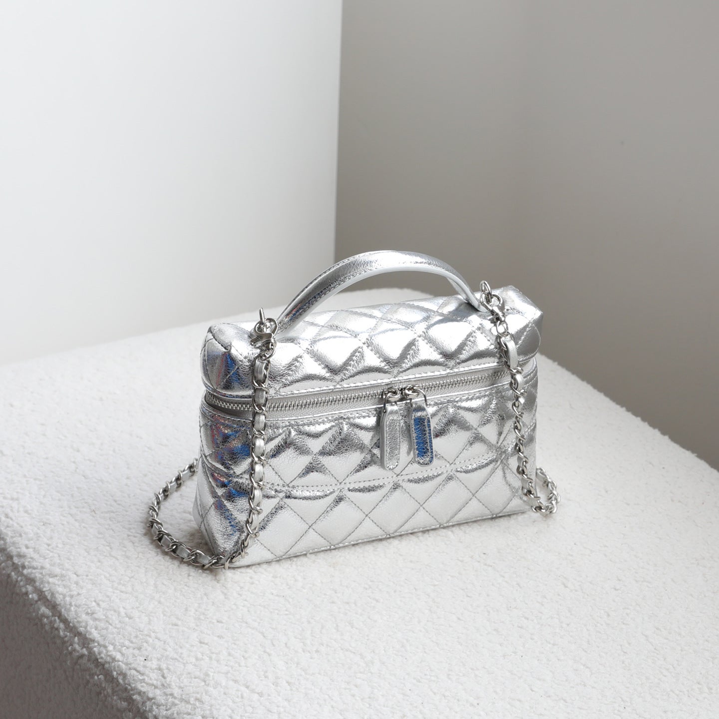 Women's Classic Style High-grade Diamond Plaid Chain Box Lunch Small Square Bag