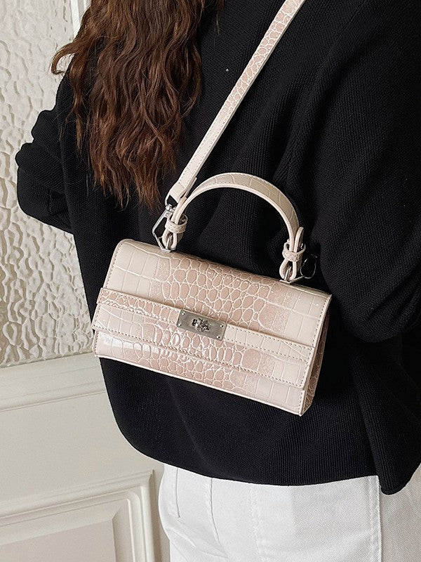 Women's Advanced Texture Fashion Crocodile Pattern Kelly Portable Pouch Trendy Bags