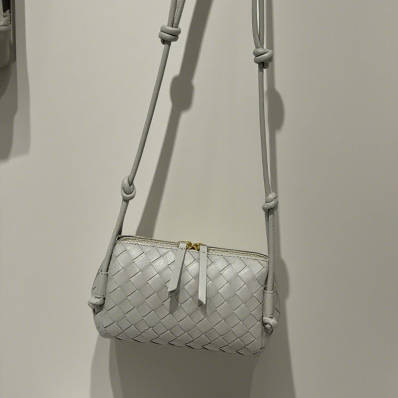 Women's Handmade Cowhide Woven Underarm Fashion Bags