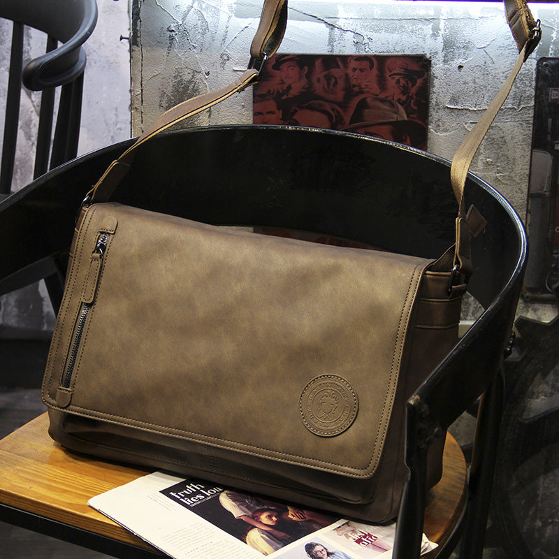 Men's Large Capacity Retro Korean Type Horizontal Men's Shoulder Bag