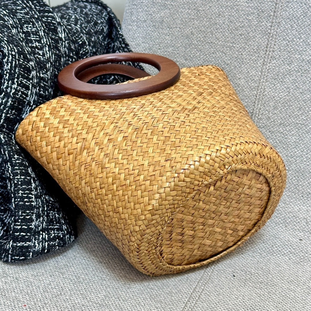 Straw Artistic Chinese Style Vacation Beach Women's Handbag