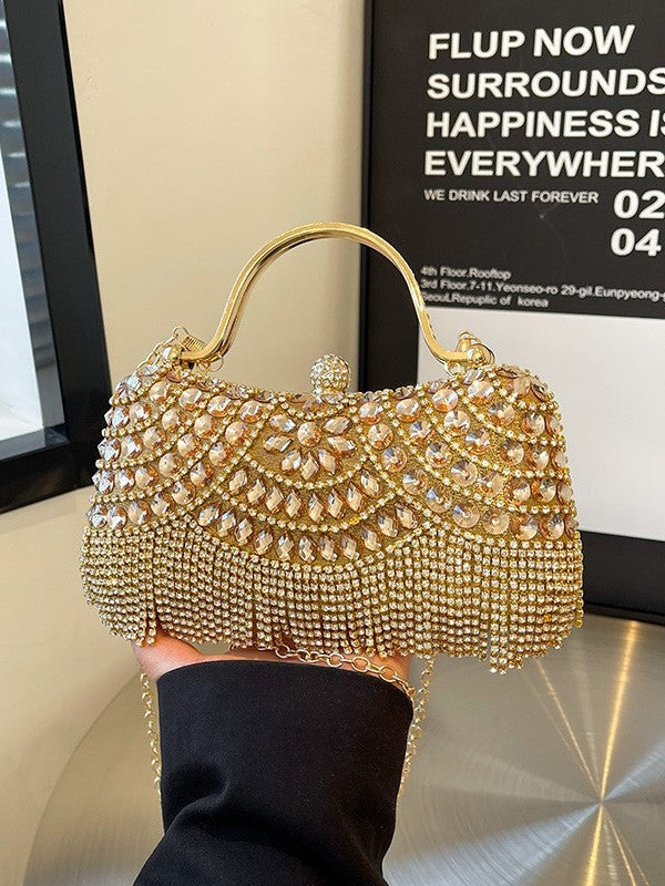 Cool Female Fashion Rhinestone Versatile Chain Bags