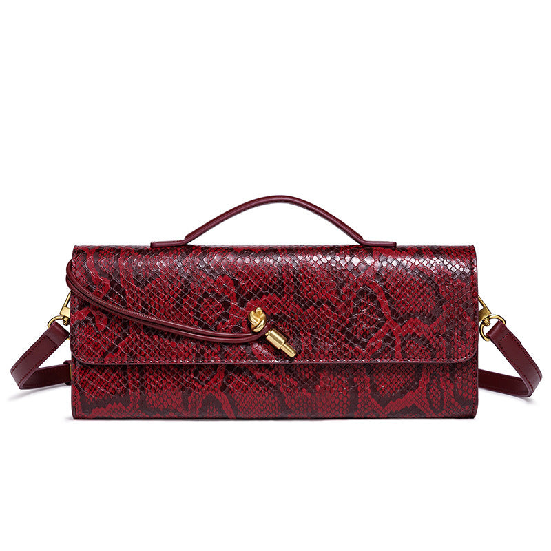 Women's Horizontal Crocodile Python Pattern Dinner Niche Bags