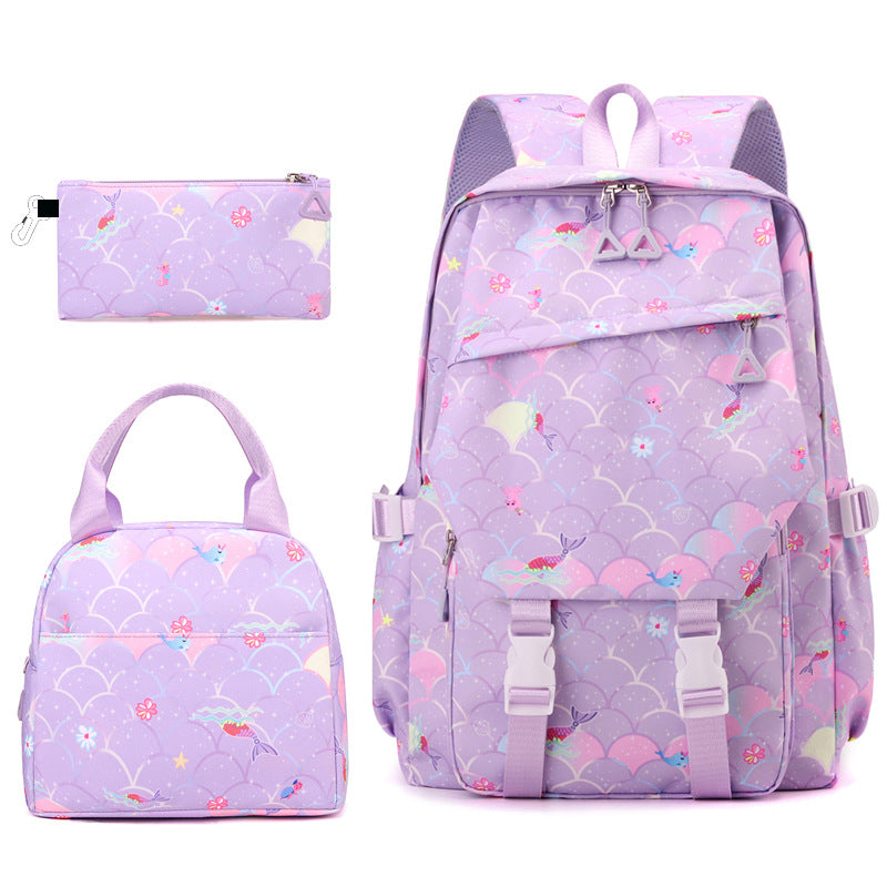 Printed For Primary Three-piece Set Simple Marbling Women's Shoulder Bag