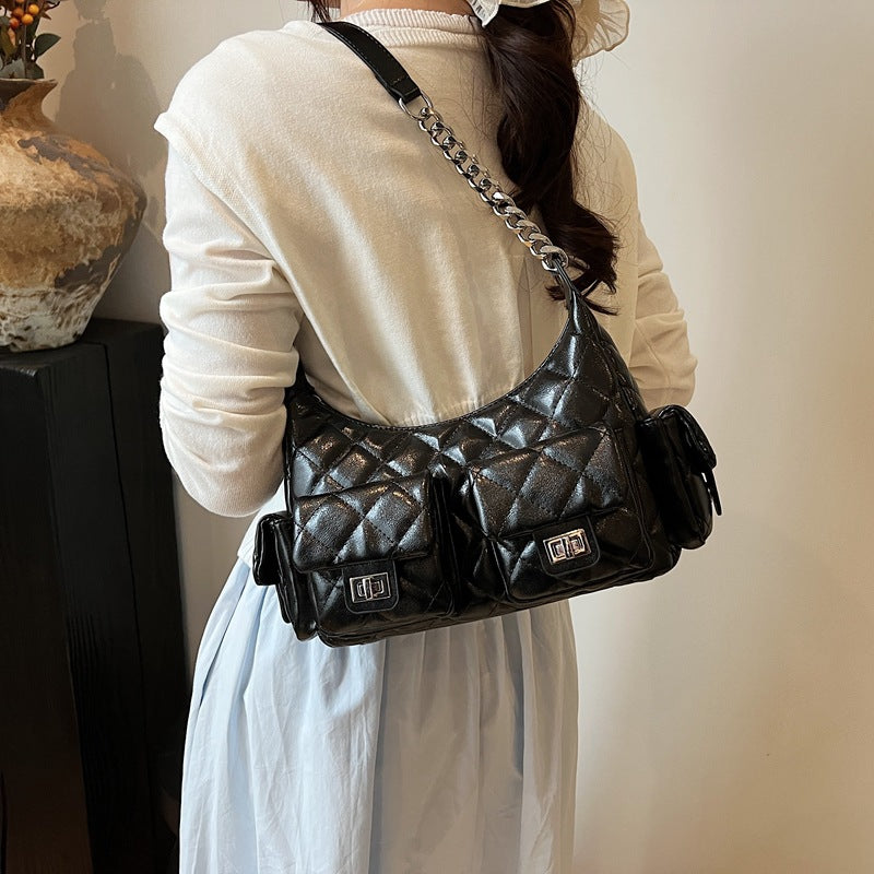 Pretty Women's Commuter Underarm Rhombus Chain Bags