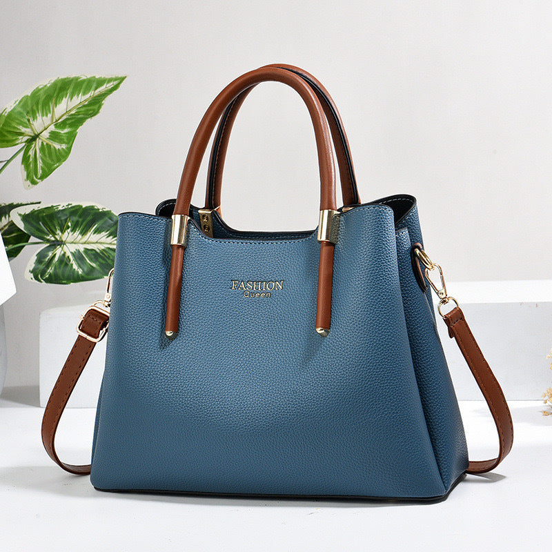 Solid Color Textured Simple Design Leisure Handbags