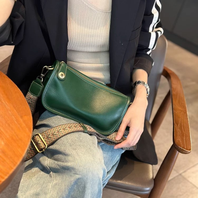 Women's Popular Leather White Summer High Sense Niche Small Square Bag