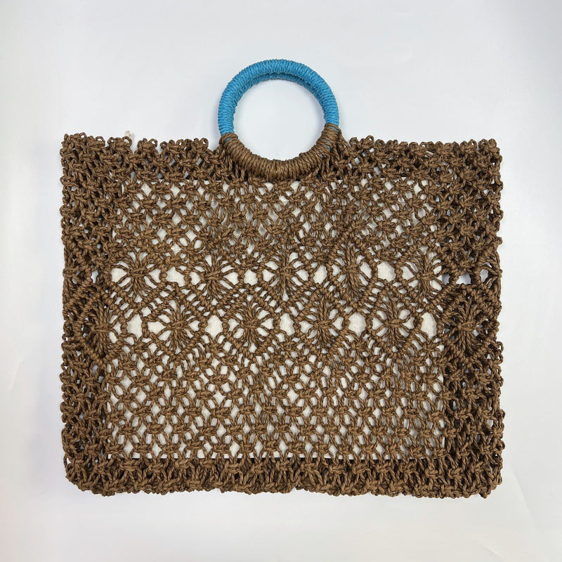Women's Straw Hollow Woven Large Capacity Summer Handbags