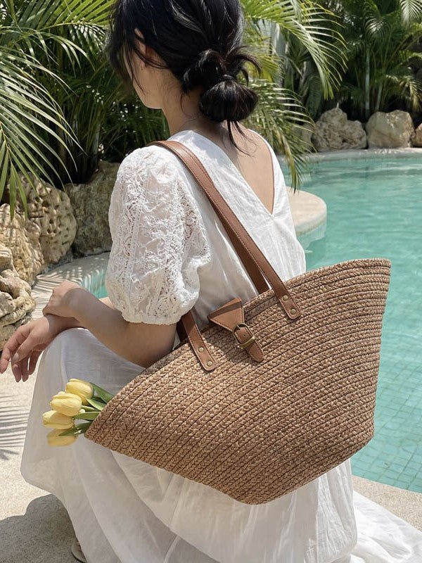 Women's Summer Beach Straw Hat Seaside Vacation Women's Shoulder Bag