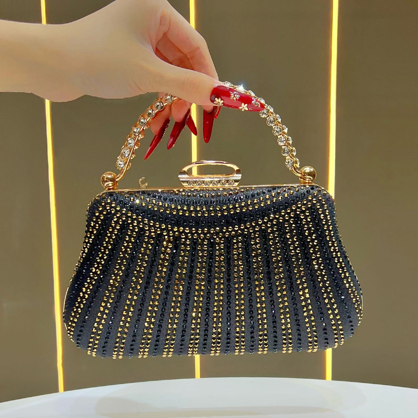 Women's Fashion Banquet Cheongsam Formal Dress Diamond Dinner Bag