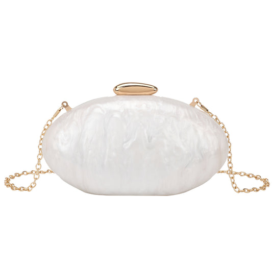 Women's Oval Shell Goose Egg Acrylic Fashion Dinner Bag