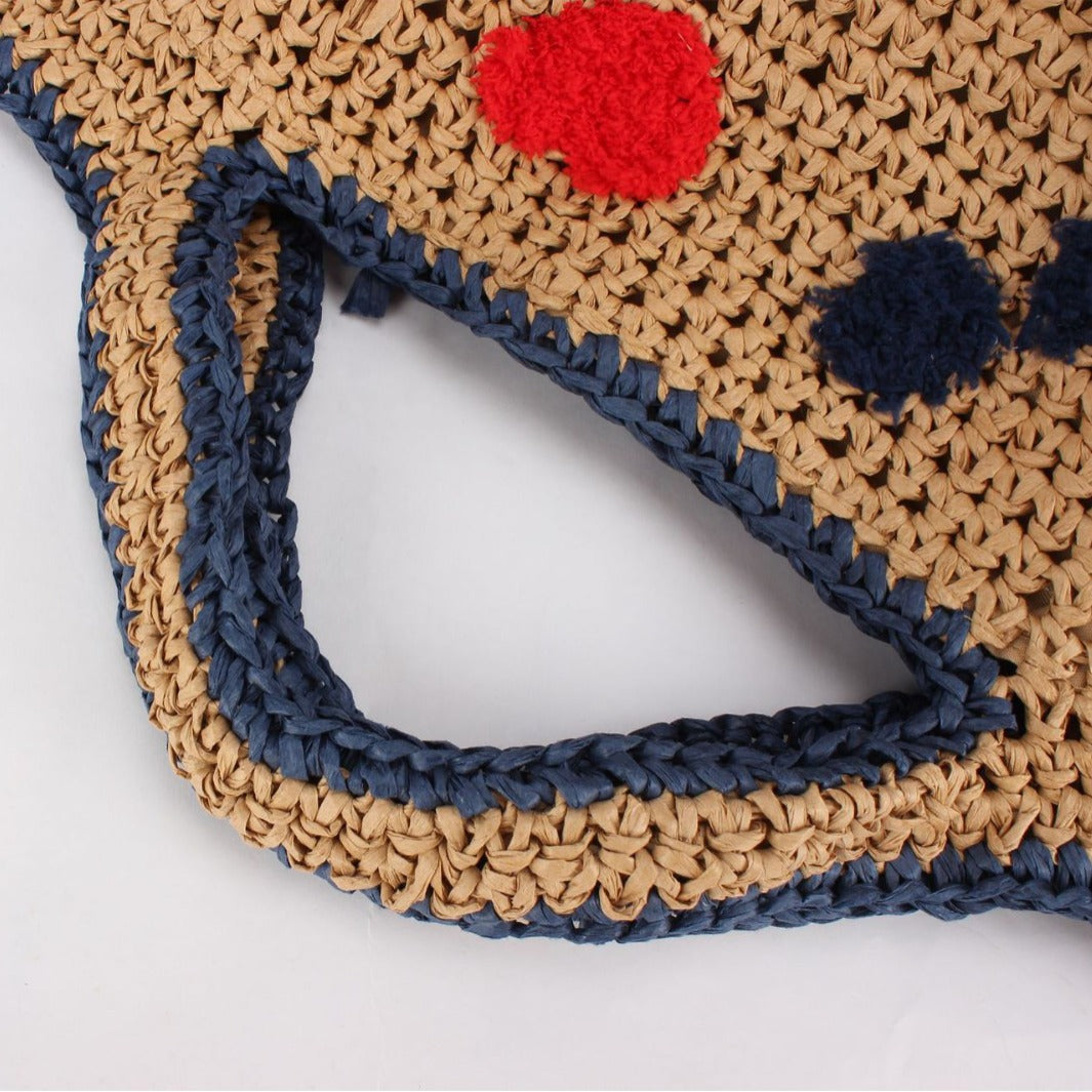 Women's Smiley Face Woven Daily Simplicity Seaside Vacation Women's Handbag