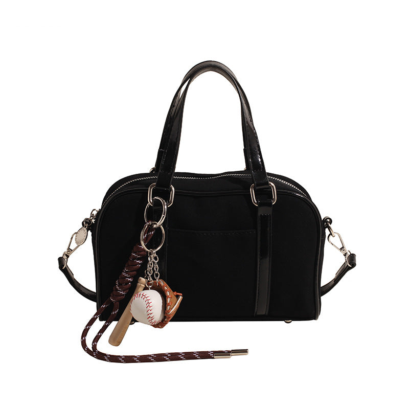 Women's Retro Matte Fashion Bowling Trendy Large Bags