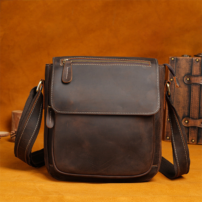 Men's Leather Portable Retro Textured Collection Men's Shoulder Bag