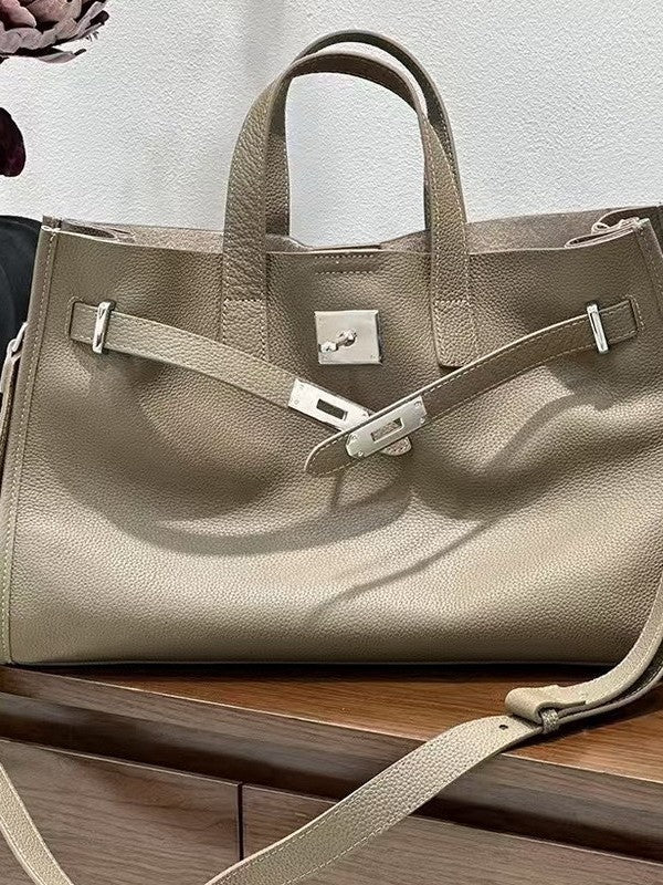 Women's Cowhide Leather Kelly Large Capacity Bags