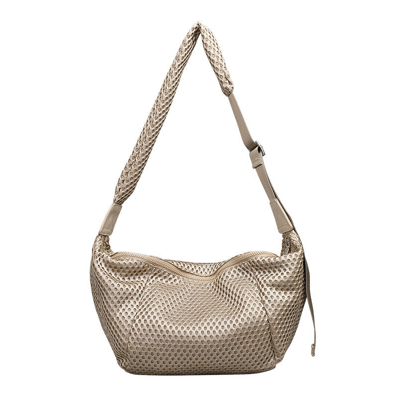Women's Leisure Mesh Dumpling Fashion Stitching Quilted Bags
