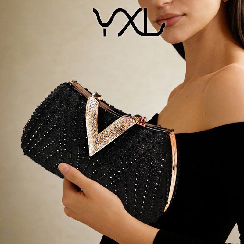Rhinestone Banquet Dress Garment Luxury Party Dinner Bag