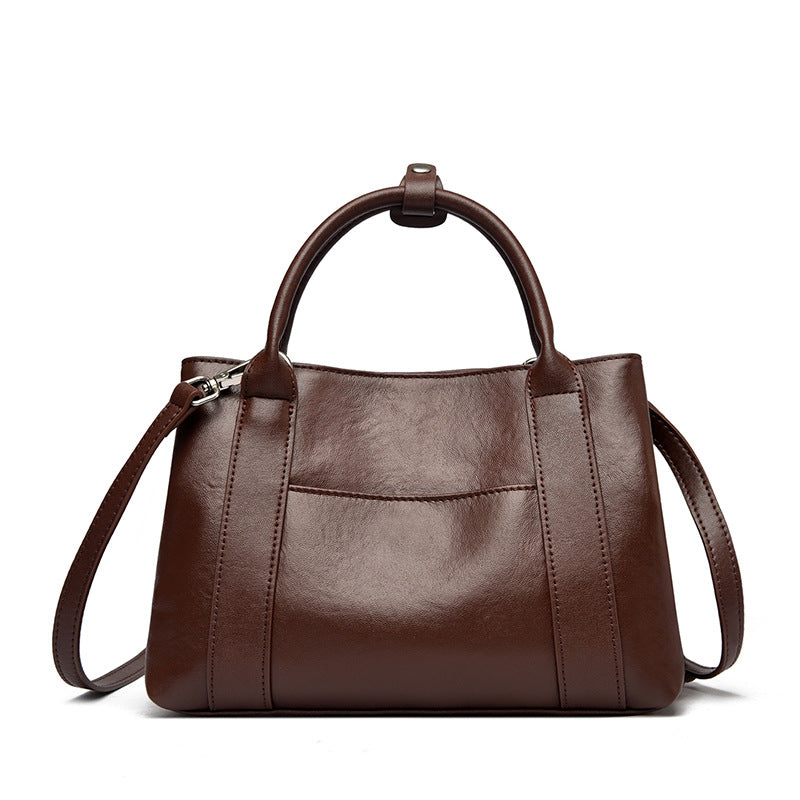 Women's Large Capacity Totes First Layer Cowhide Leather Women's Handbag