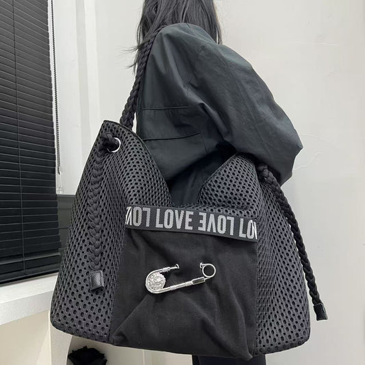 Women's Korean Big Woven Strap Personality Pin Bags