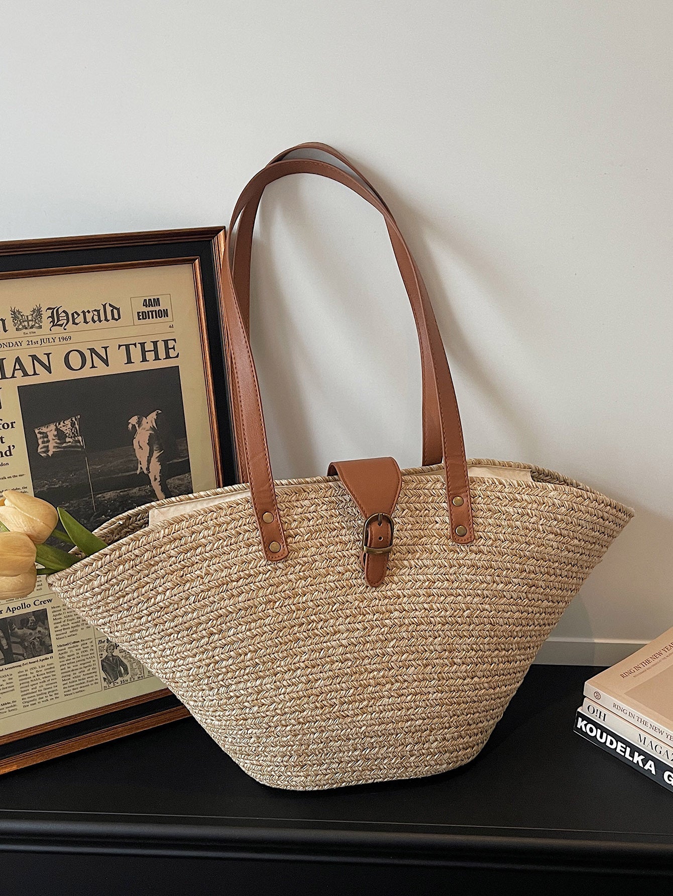 Women's Summer Beach Straw Hat Seaside Vacation Women's Shoulder Bag