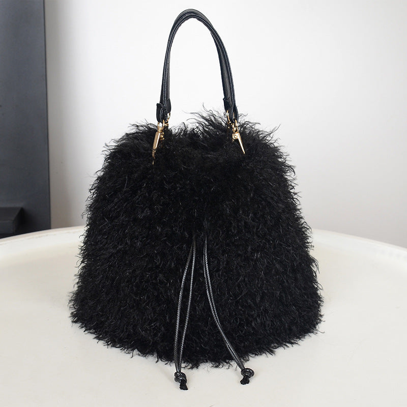 Women's Imitated Tibet Sheep Fur Fashion Simple Western Handbags
