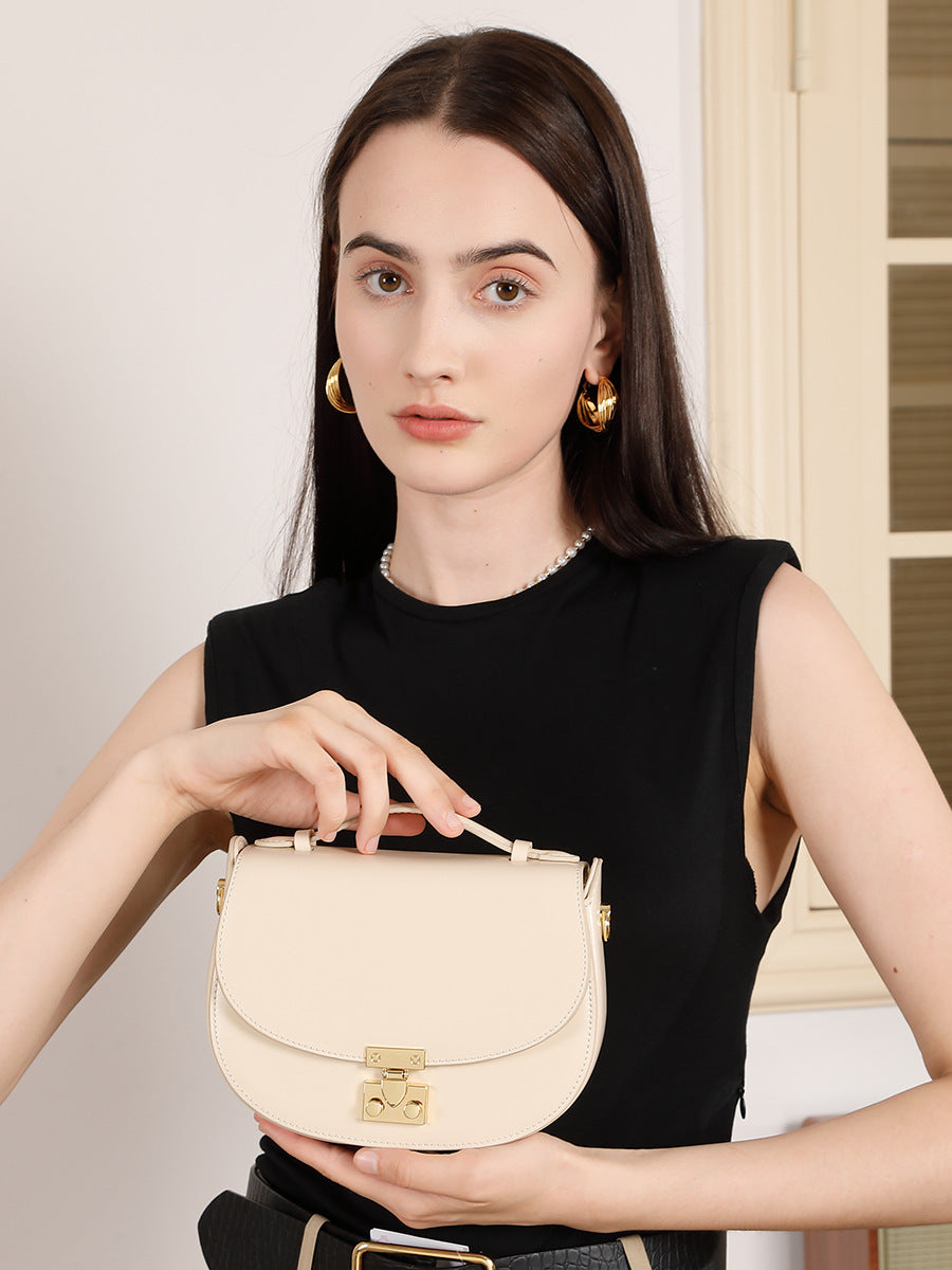Women's Genuine Leather High-grade Hand Holding Saddle Selenodont Women's Messenger Bag