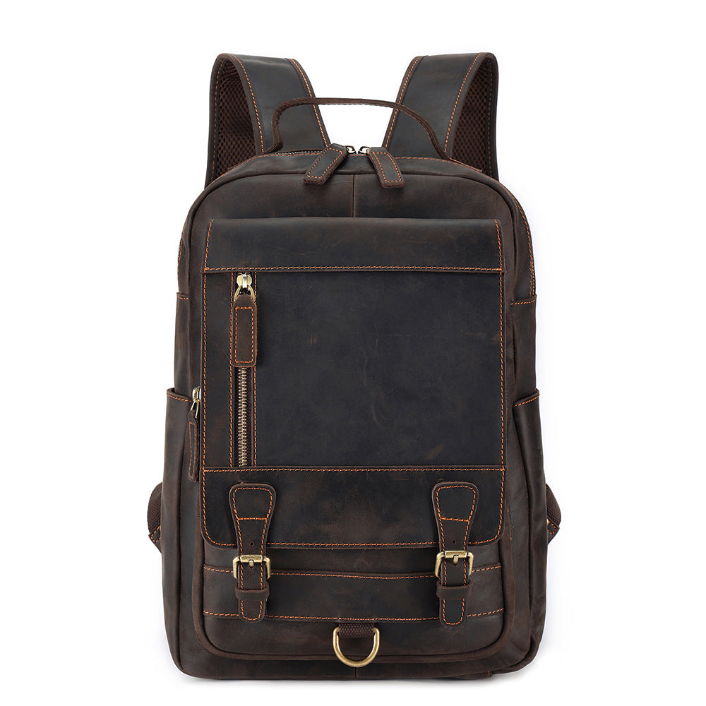 Men's Horse Leather Large Capacity Business Inch Universal Backpack