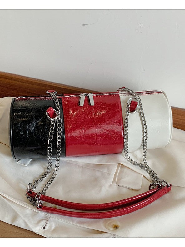 Women's Chain Trendy Three-color Stitching Round Underarm Shoulder Bags