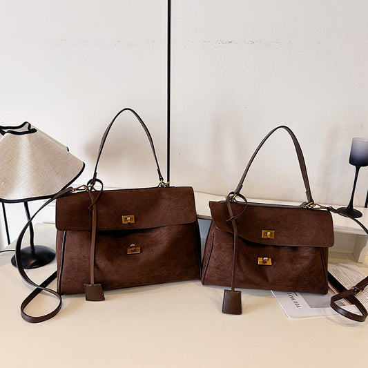 Women's Retro Matte Fabric Fashion Underarm Tote Bags