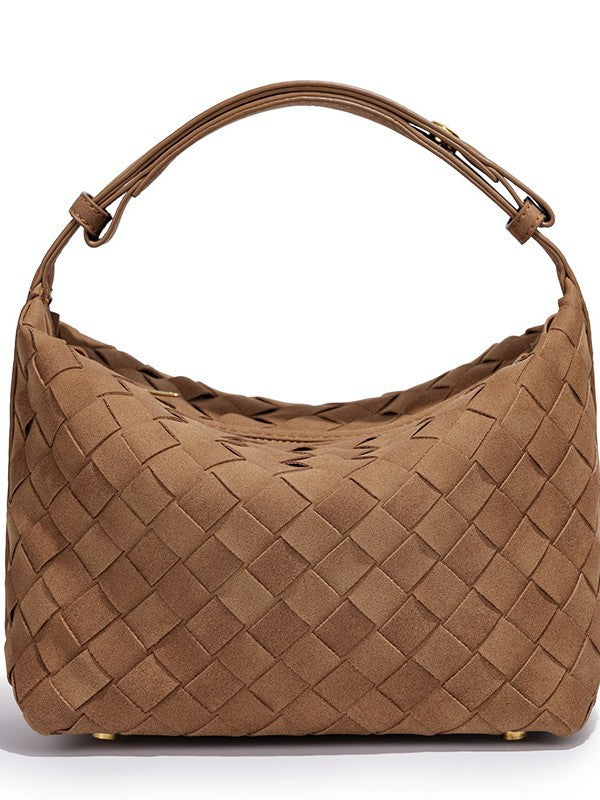 Hand-woven Design High Sense Lunch Box Fashion Frosted One Solid Women's Shoulder Bag