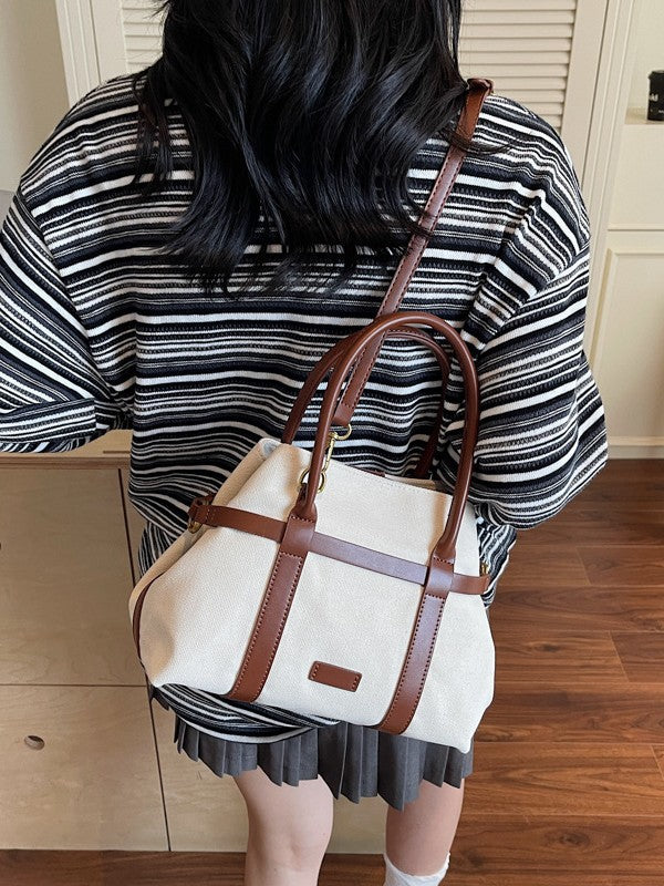 Classic Women's Retro Contrast Color Canvas Women's Messenger Bag