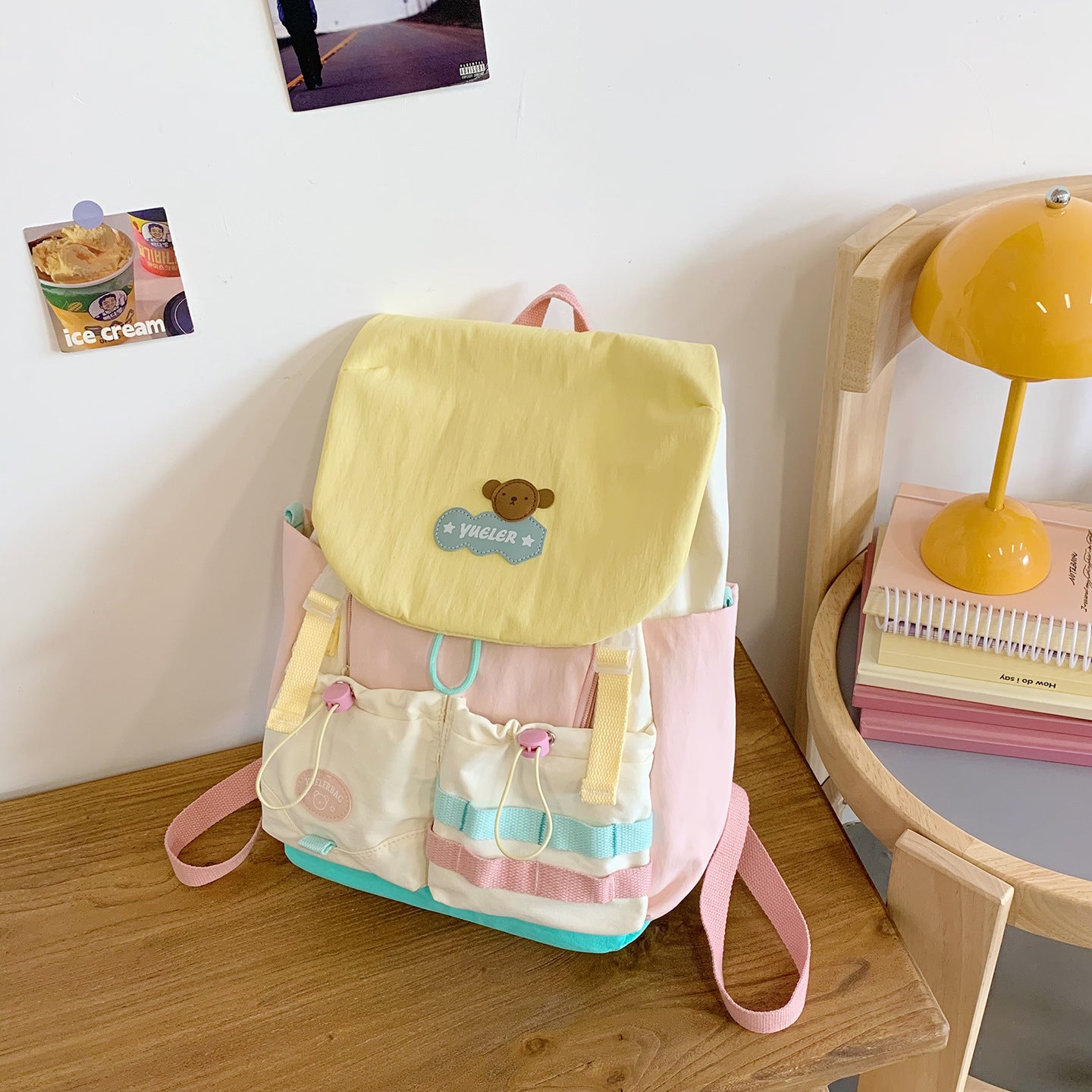 Mori Style Good-looking Fresh Sweet Contrast Color Dopamine Junior Leisure Backpack