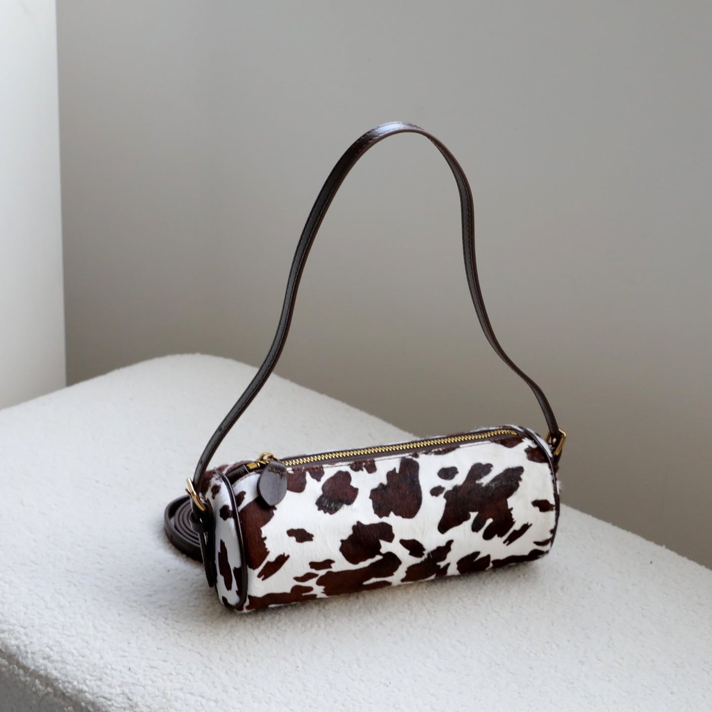 Hair Underarm Cows Pattern Pen Fashion Leopard Print Hot Genuine Women's Shoulder Bag